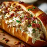 Delicious Chicken Bacon Ranch Sandwich with crispy bacon and ranch dressing