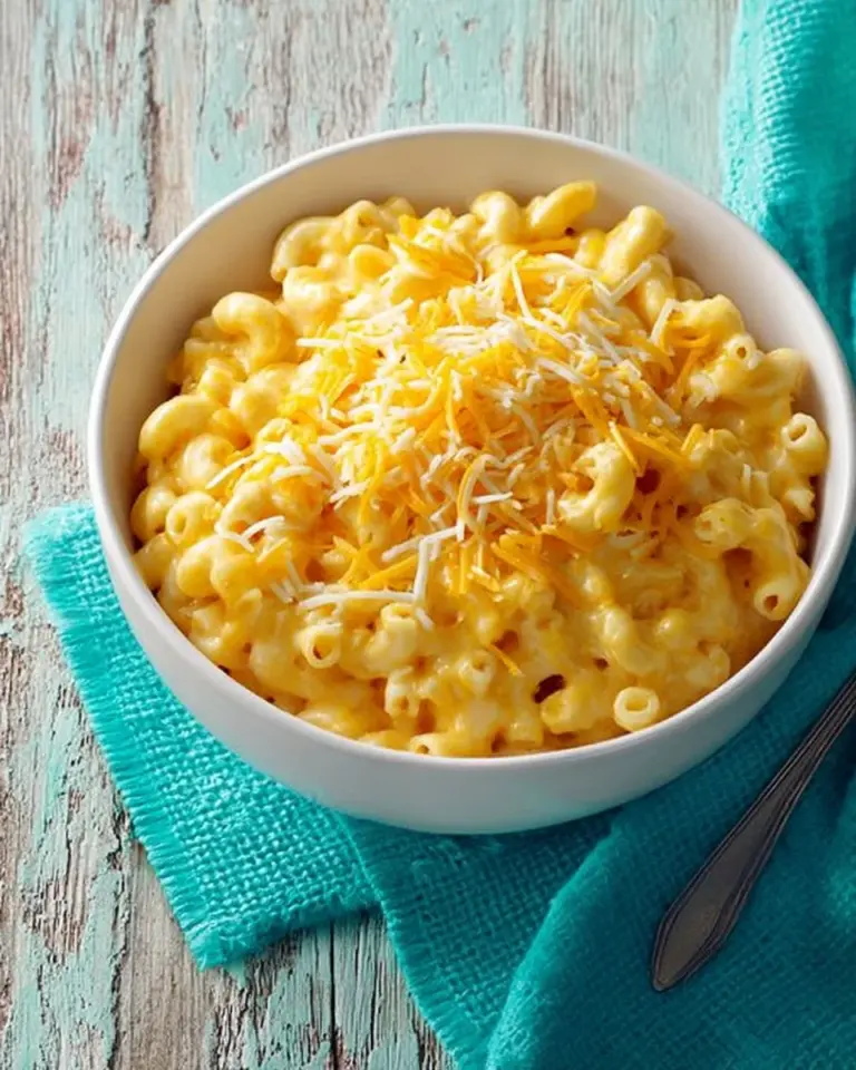 Crispy baked mac and cheese served in a single portion dish.