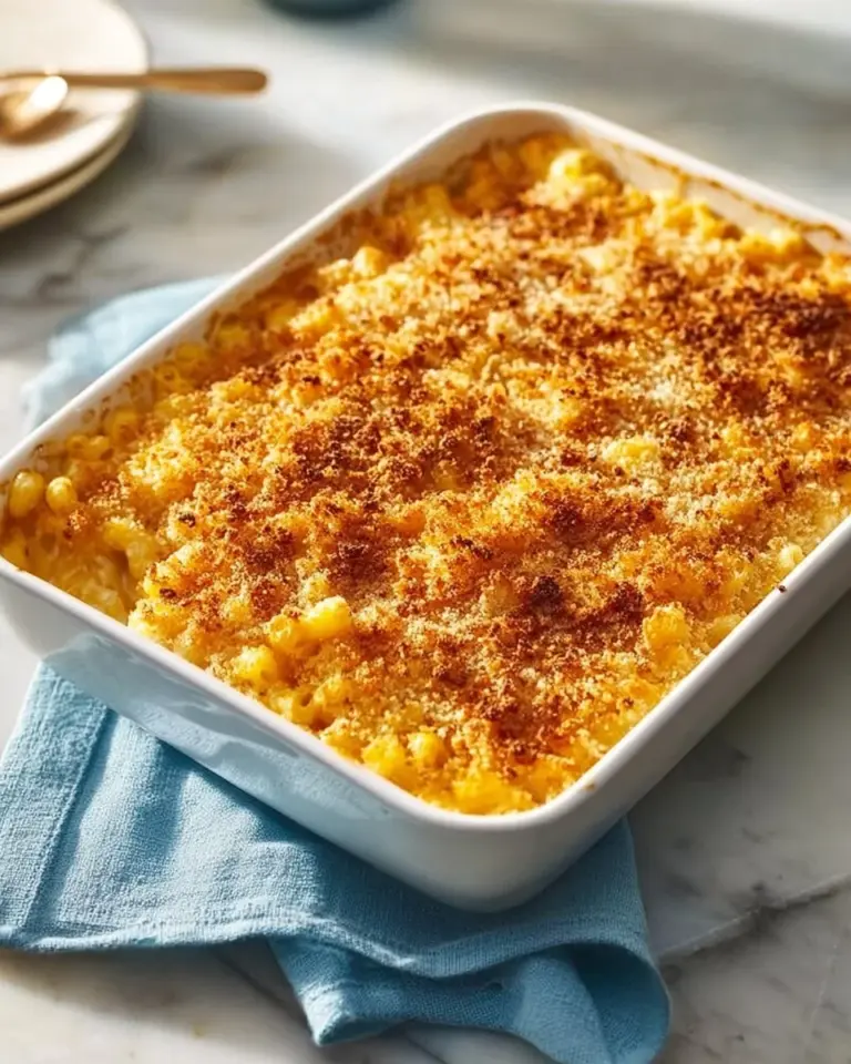 Crispy Baked Mac and Cheese with Bread Crumbs