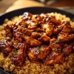 One-pan honey BBQ chicken served with rice for a quick weeknight meal