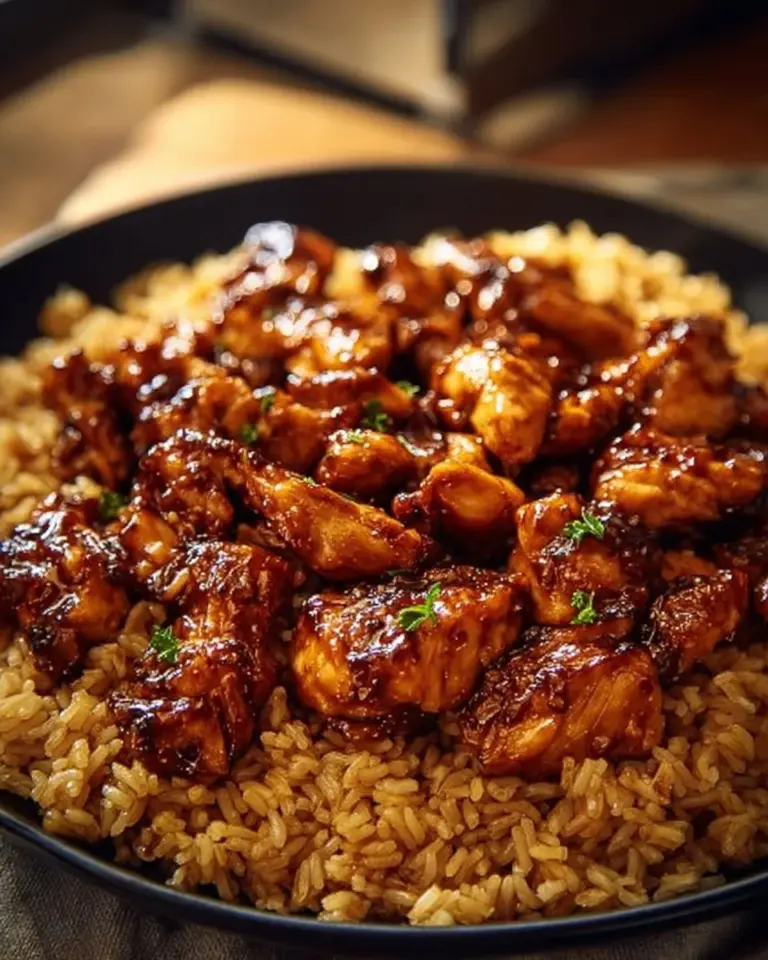 One-pan honey BBQ chicken served with rice for a quick weeknight meal