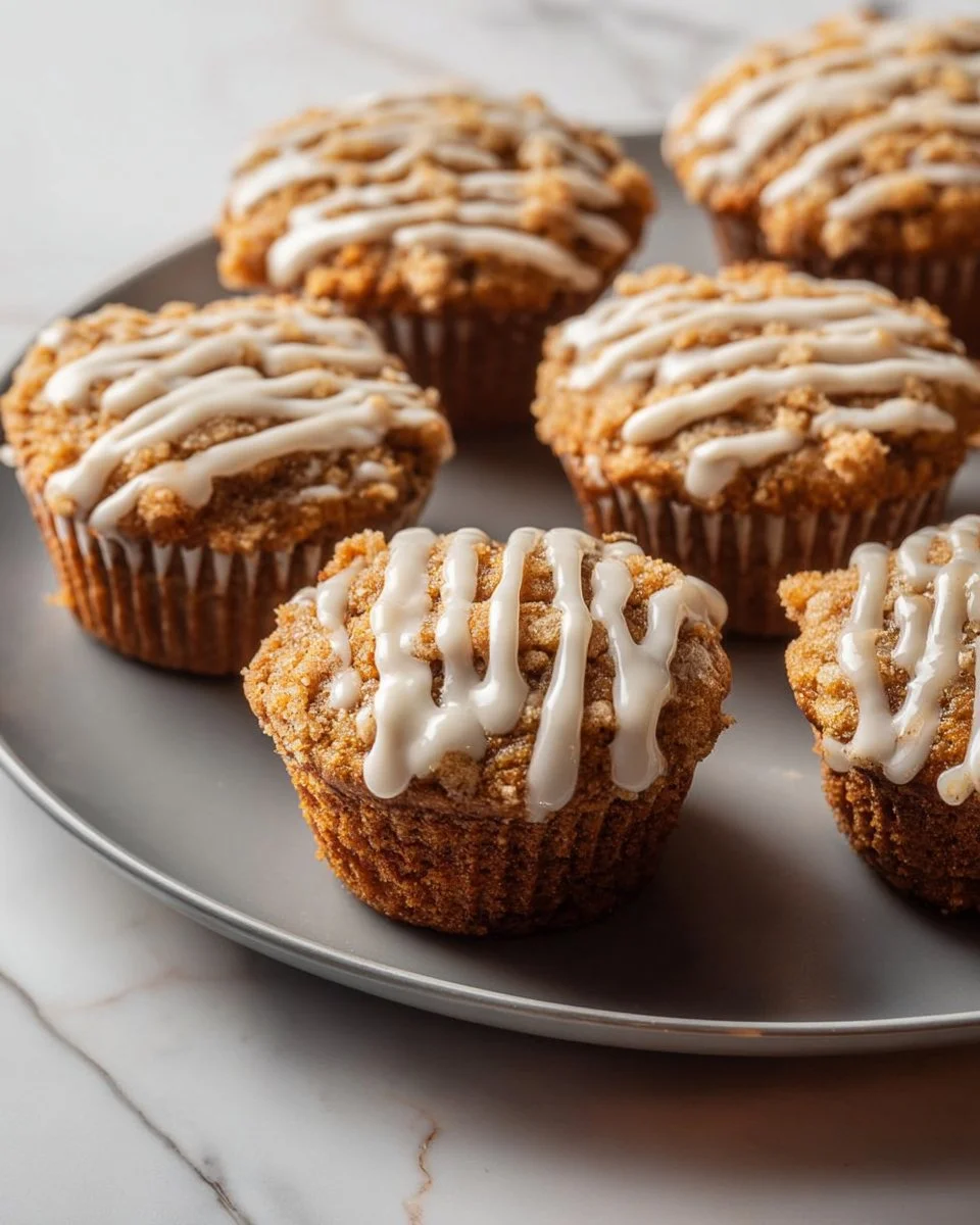 Delicious Eggnog Crumble Muffins topped with crunchy streusel on a holiday table