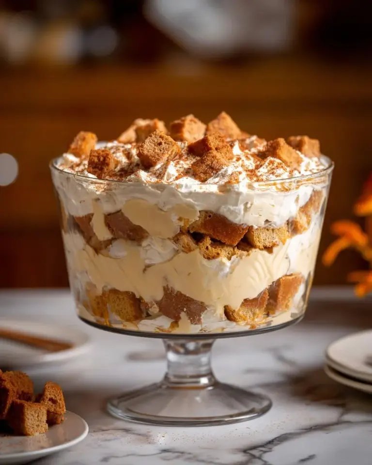 Deliciously layered eggnog trifle dessert perfect for the holidays