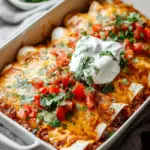 Delicious ground beef enchiladas topped with zesty sauce and cheese