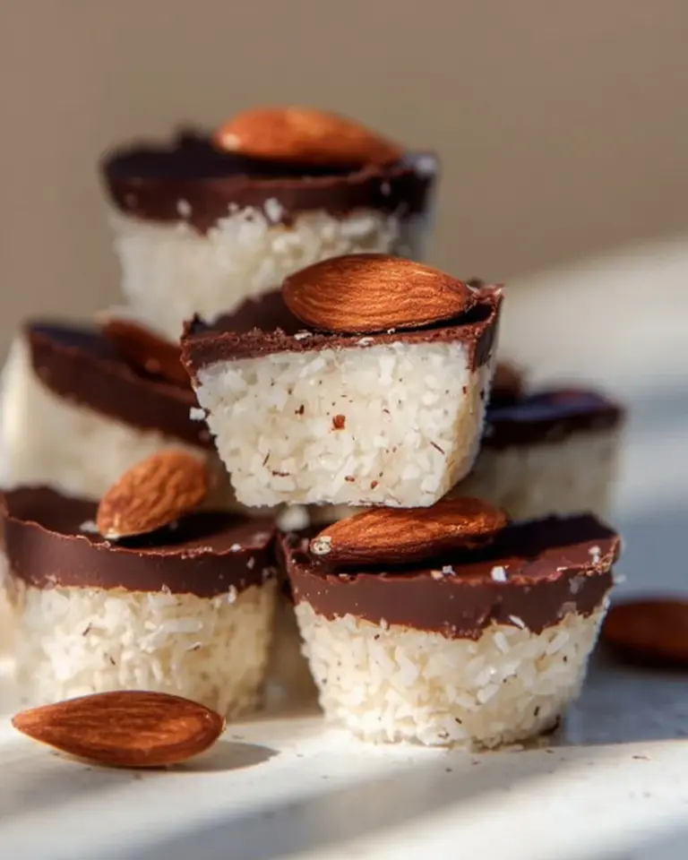 Healthy Almond Joys made with wholesome ingredients for guilt-free indulgence.