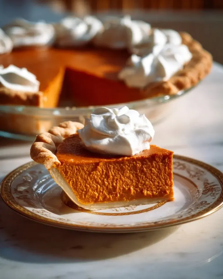 Delicious Maple Bourbon Sweet Potato Pie served on a rustic wooden table