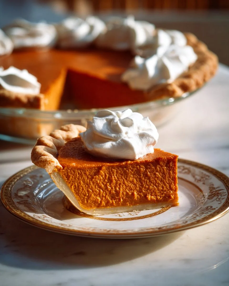 Delicious Maple Bourbon Sweet Potato Pie served on a rustic wooden table