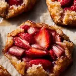 Mini strawberry rhubarb galettes fresh out of the oven
