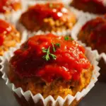 Delicious meatloaf muffins with oatmeal served on a plate