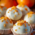 Delicious no-bake orange creamsicle truffles coated in orange zest and chocolate