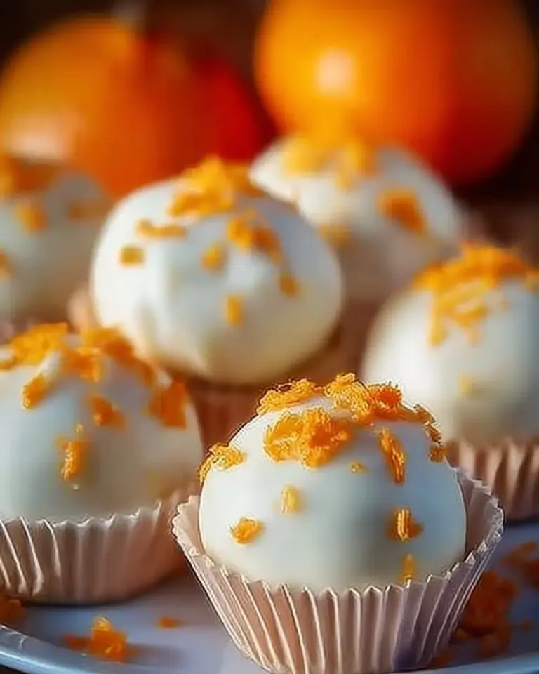 Delicious no-bake orange creamsicle truffles coated in orange zest and chocolate