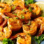 Delicious Old Bay shrimp skewers grilled to perfection