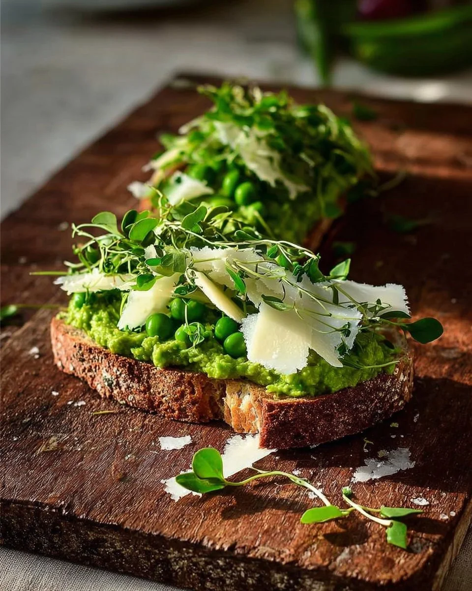 Bowl of pea and broad bean pesto served with fresh ingredients on the side