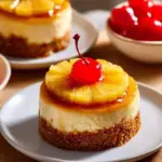 Delicious upside-down cakes served on a beautiful dessert plate