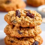 Delicious healthy oatmeal cookies displayed on a rustic wooden table