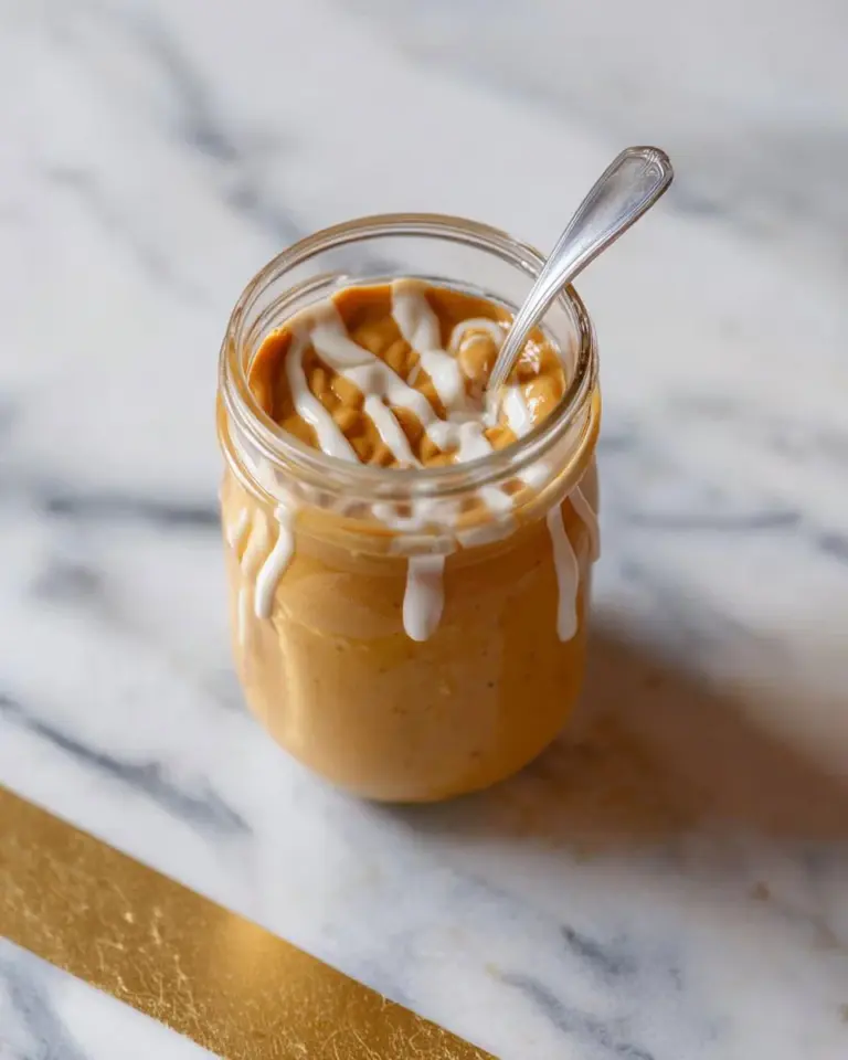 Delicious Pumpkin Oats Cheesecake Jar topped with spices and oats.