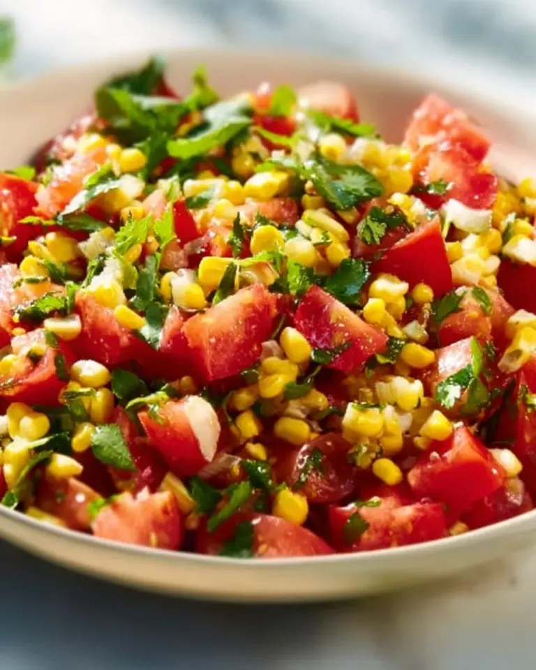 Delicious roasted corn pico with fresh vegetables and spices