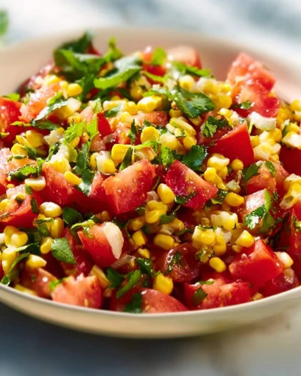 Delicious roasted corn pico with fresh vegetables and spices