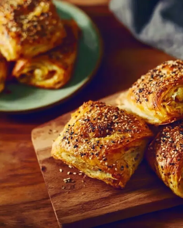 Savory breakfast pop tarts filled with cheese and veggies
