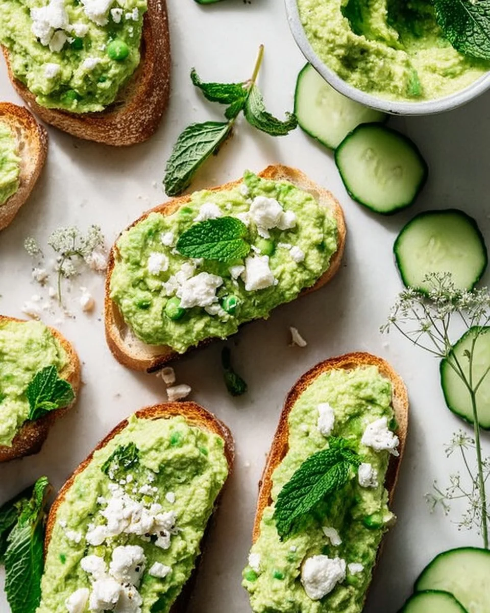 Vibrant bowl of Spring Pea and Feta Dip served with fresh veggies.
