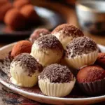 Delicious homemade tiramisu truffles made with coffee and mascarpone cheese