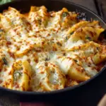 Delicious Tuscan stuffed shells filled with creamy ricotta and herbs