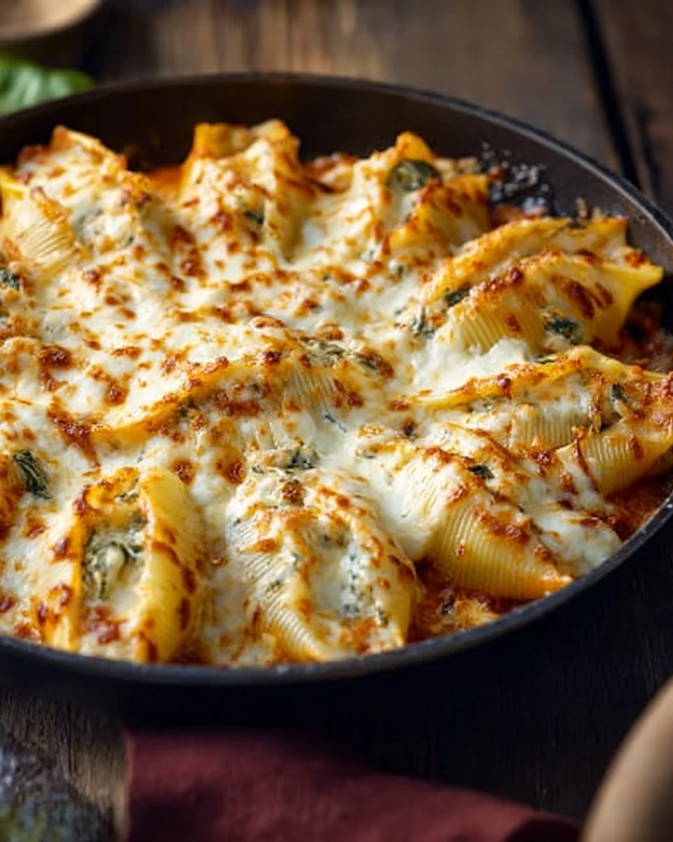 Delicious Tuscan stuffed shells filled with creamy ricotta and herbs