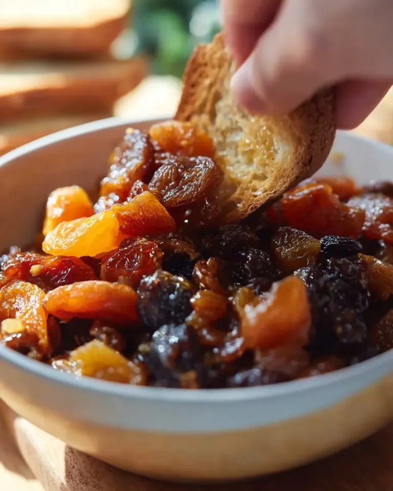 Homemade Apple Raisin Chutney in a jar with fresh apples and raisins.