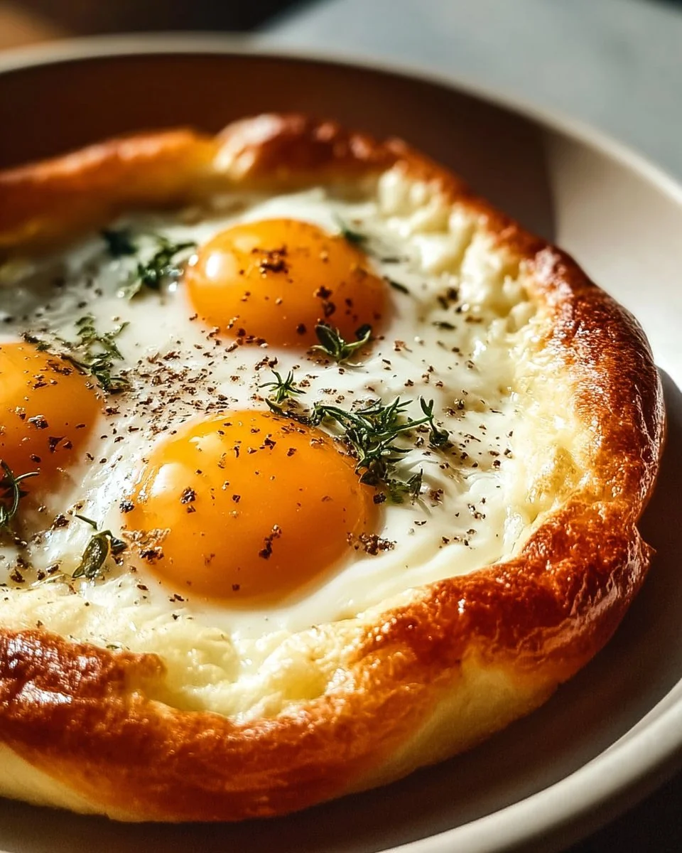 Baked cottage cheese eggs served in a dish for a healthy breakfast