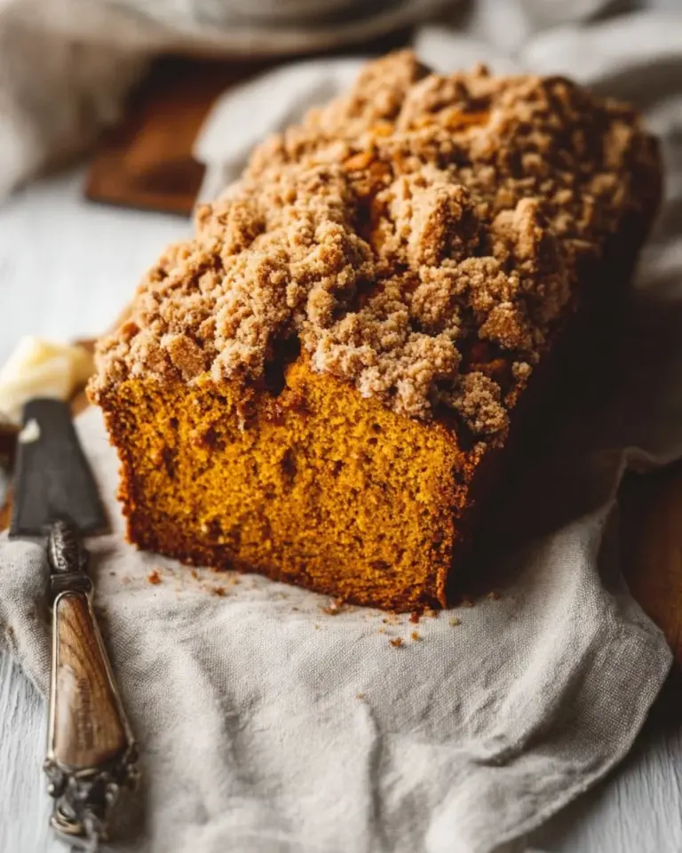 Gluten-free pumpkin banana bread slice on a rustic plate