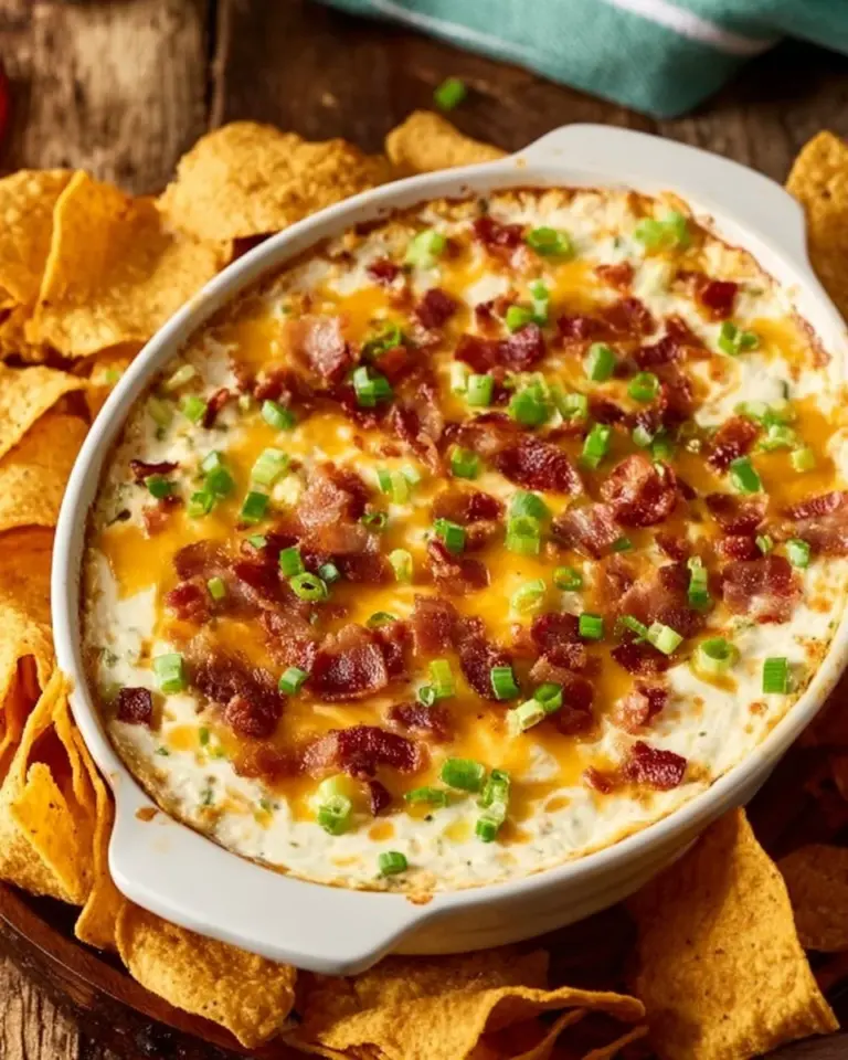 Creamy and cheesy Jalapeño Popper Dip served with tortilla chips