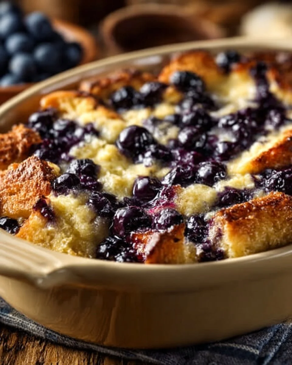 Blueberry Cottage Cheese Breakfast Bake served in a dish