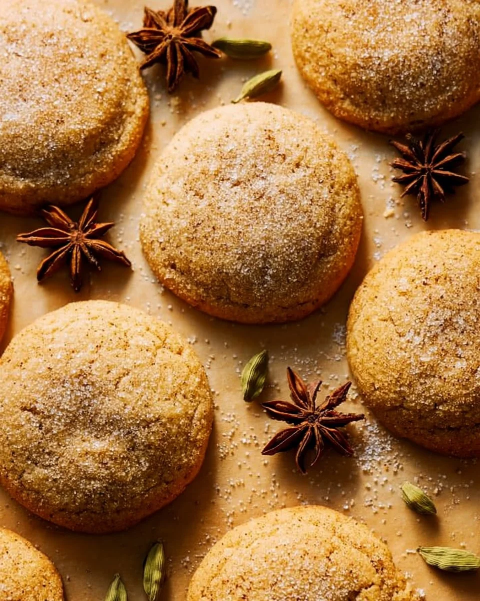 Freshly baked Chai Spiced Cookies with aromatic spices on a plate.