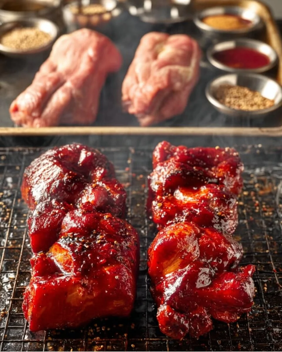 Delicious Chinese barbecue pork marinated and cooked to perfection
