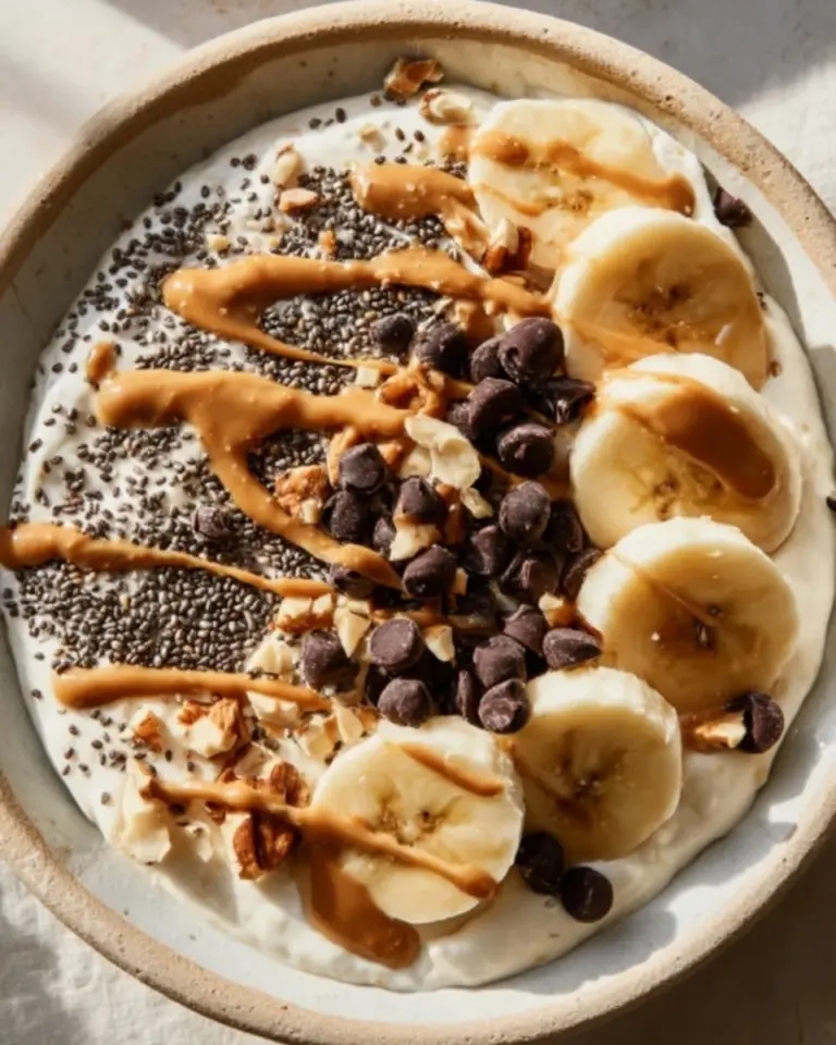 Healthy Cottage Cheese Protein Power Bowl with fruits and nuts