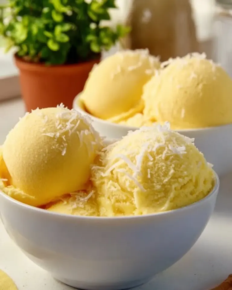 Delicious Dole Whip served in a colorful cup with a tropical background.