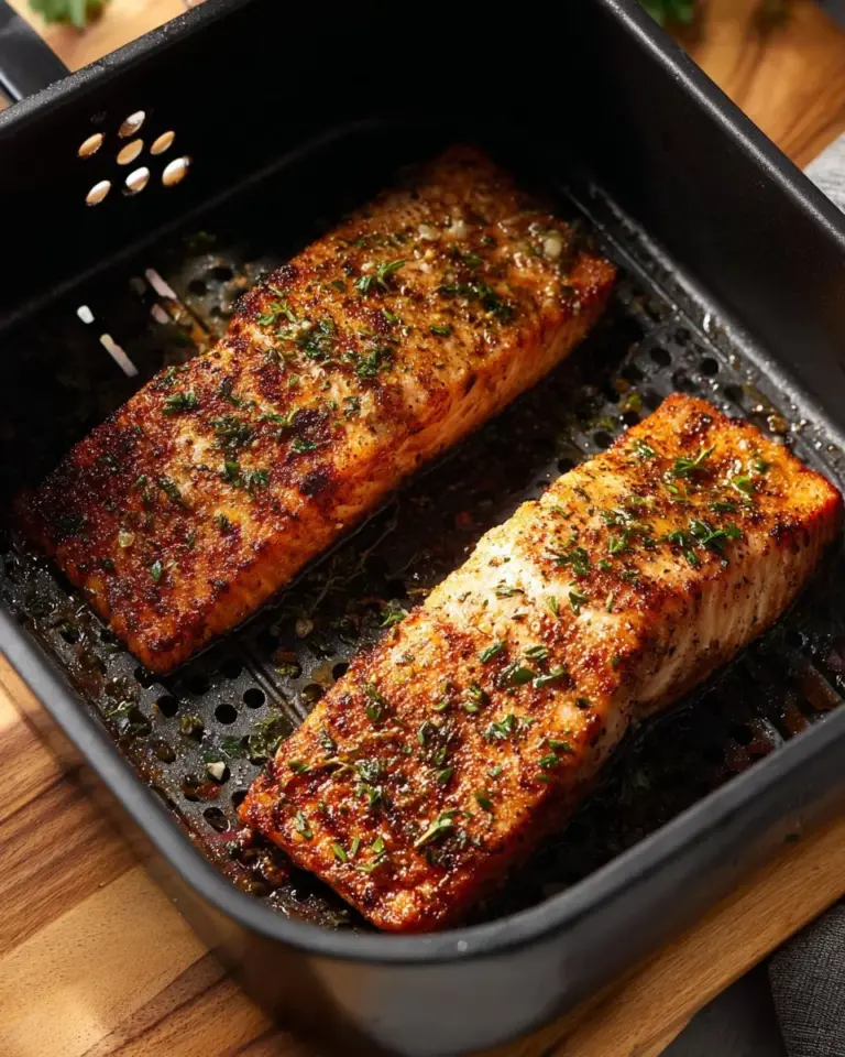 Easy air fryer salmon recipe cooked to perfection