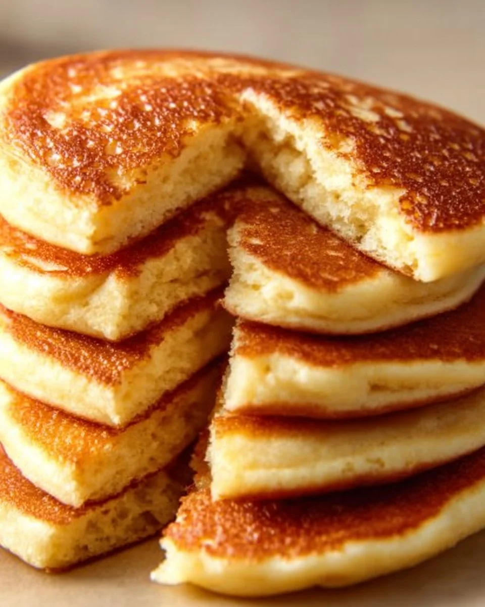 Flourless cottage cheese pancakes topped with fresh berries on a plate.