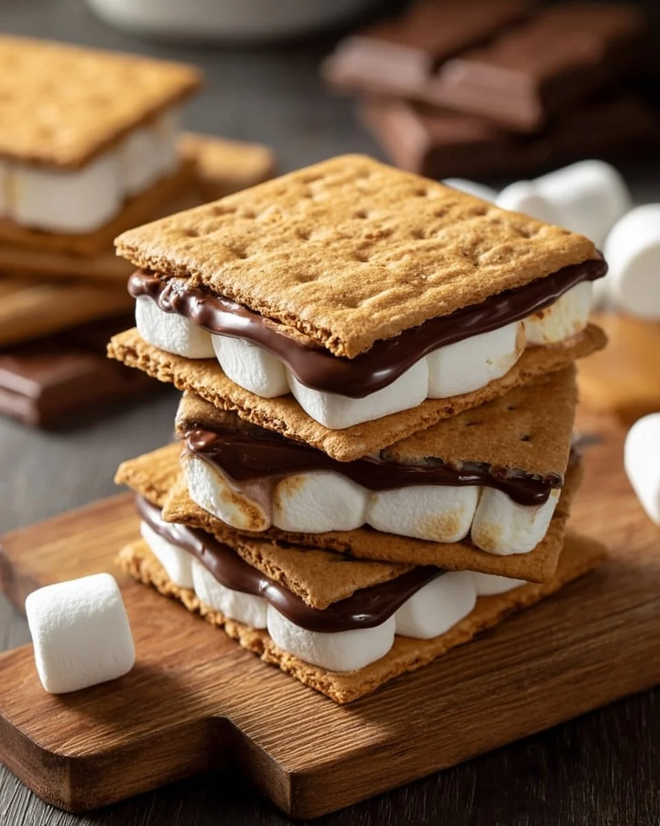 Delicious frozen s'mores dessert with chocolate, marshmallows, and graham crackers