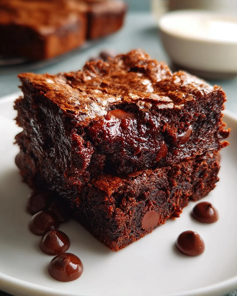 Gooey flourless pumpkin brownies, rich and fudgy dessert for fall lovers