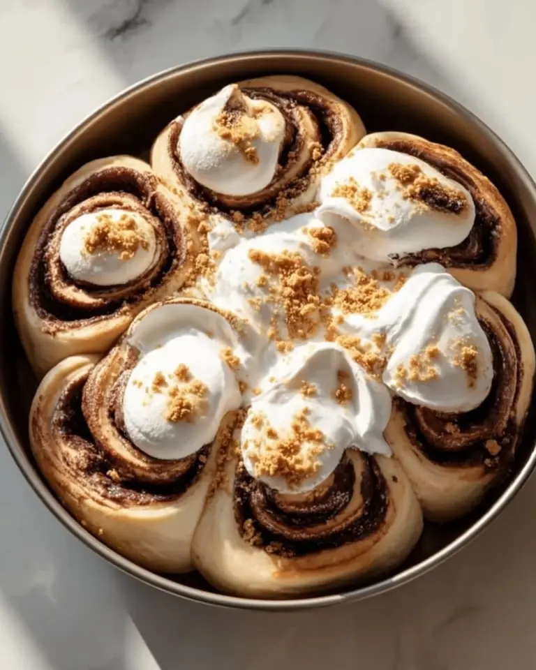 Delicious gooey s'mores rolls with melted chocolate and marshmallows