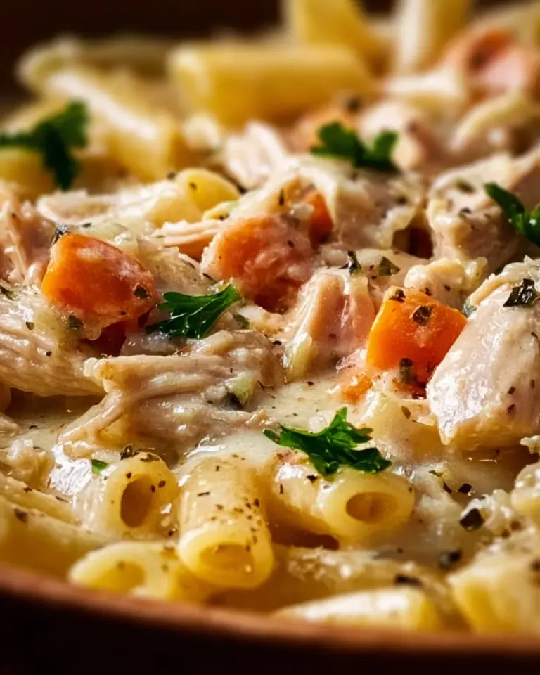Delicious Grandma's Chicken Pot Pie with golden crust and hearty filling