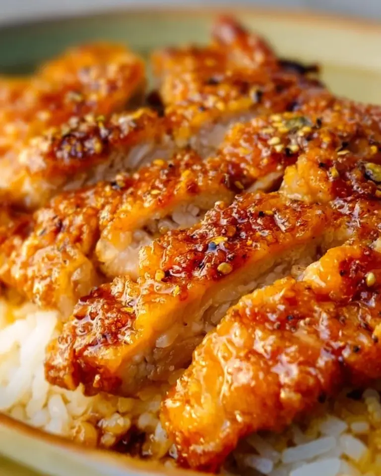 Crispy Honey Garlic Chicken with a golden brown glaze served on a plate