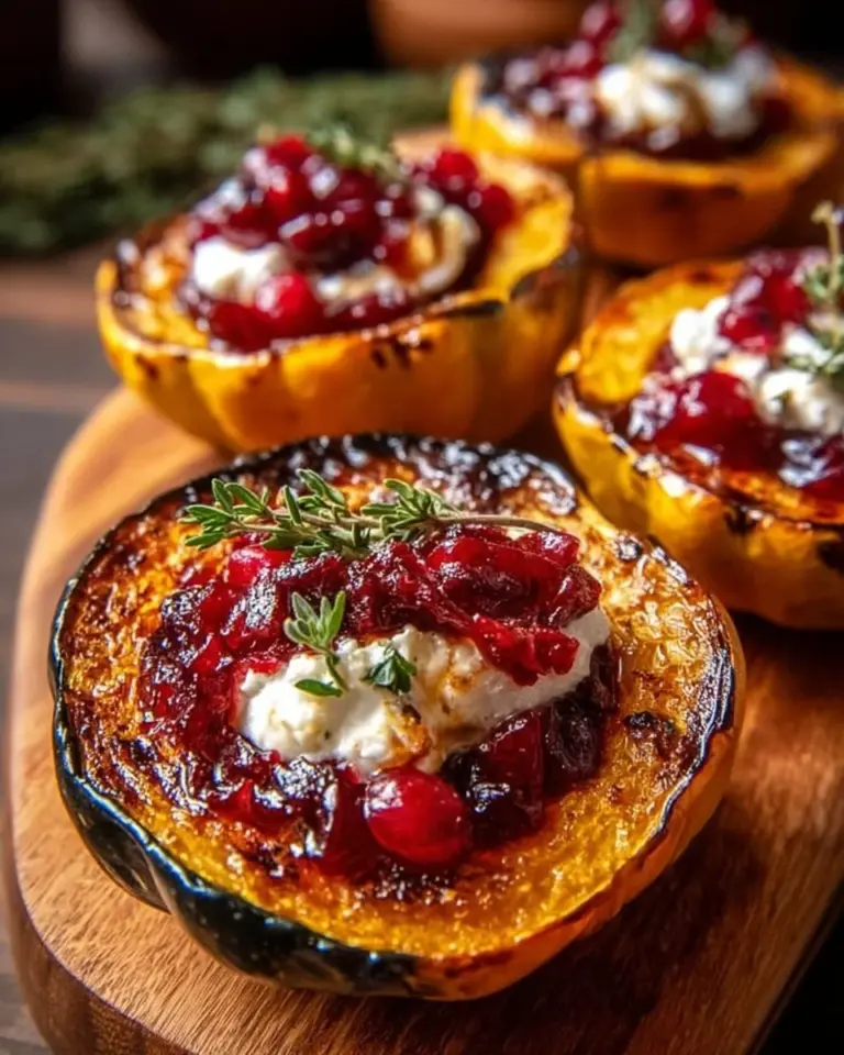 Honey-glazed acorn squash dish, garnished and ready to serve.