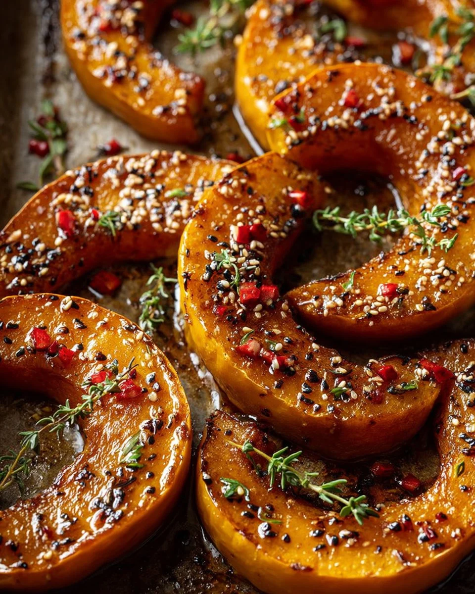 Maple-butter acorn squash wedges served on a plate