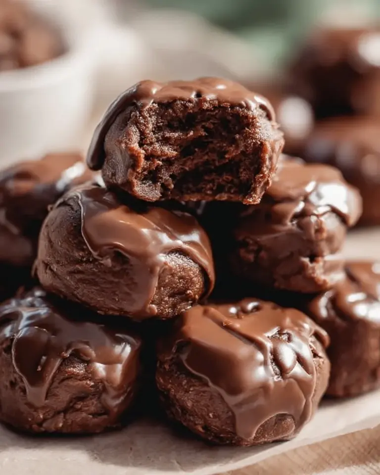 Delicious no-bake cottage cheese brownie batter protein bites ready to enjoy