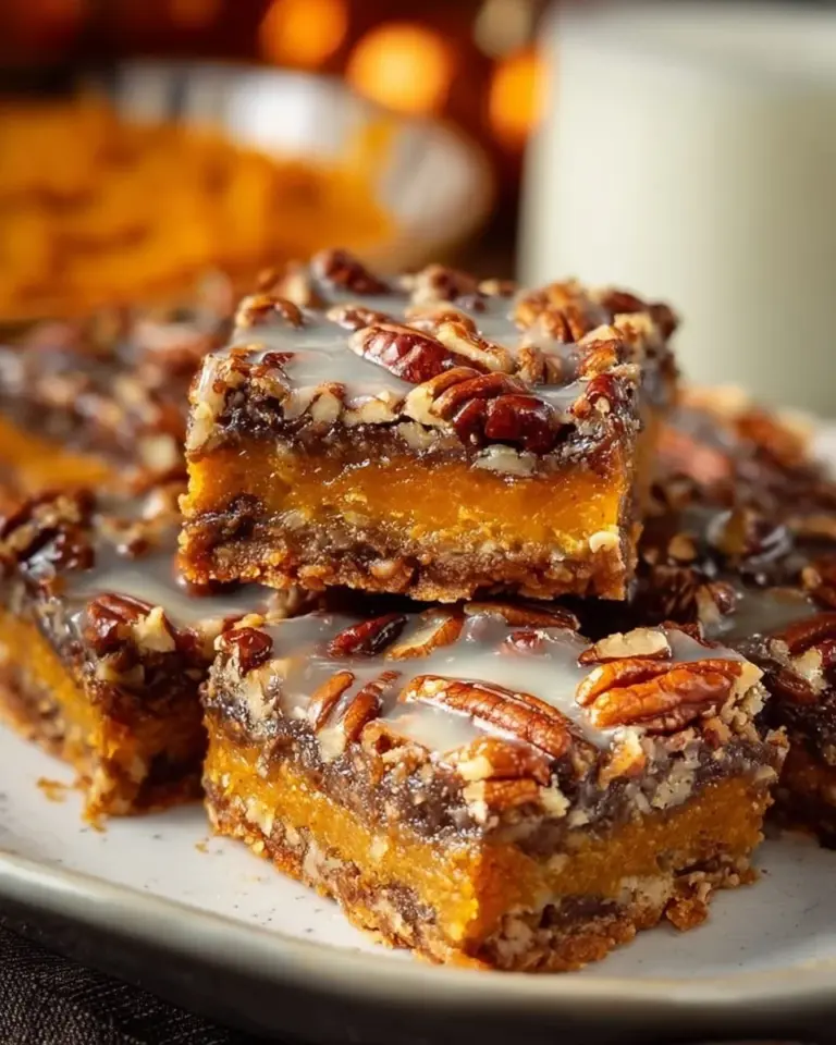 Delicious Pumpkin Magic Bars with layers of pumpkin and spices
