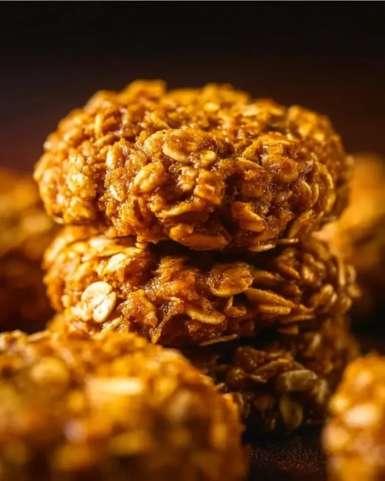 Delicious pumpkin no-bake cookies arranged on a wooden plate.