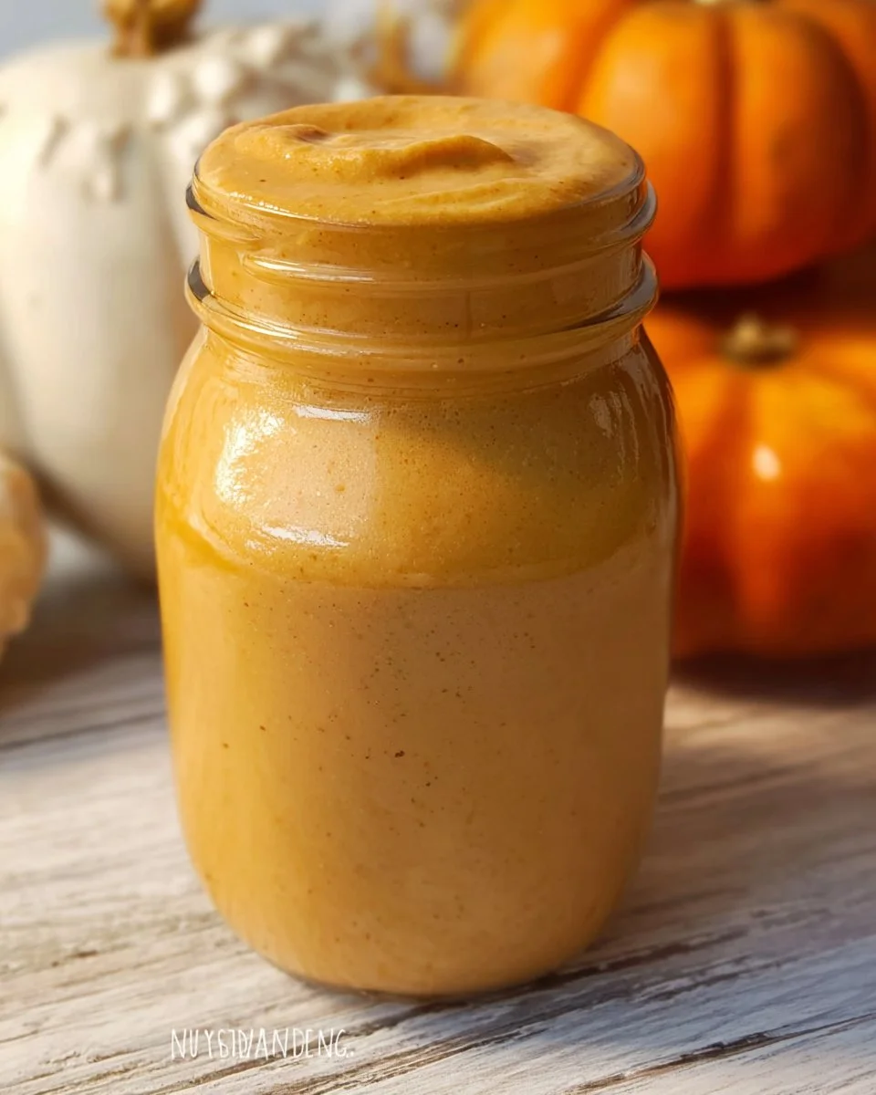 Delicious pumpkin pie smoothie topped with whipped cream and cinnamon.