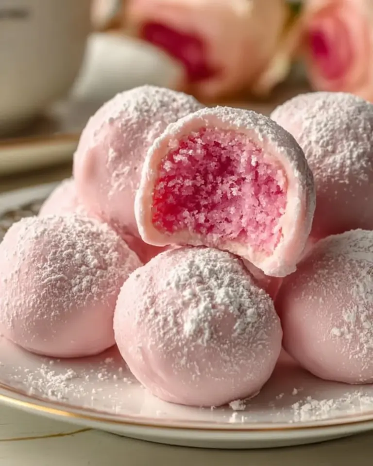 Delicious Raspberry Rose Truffles with a hint of rose flavor and vibrant pink hues